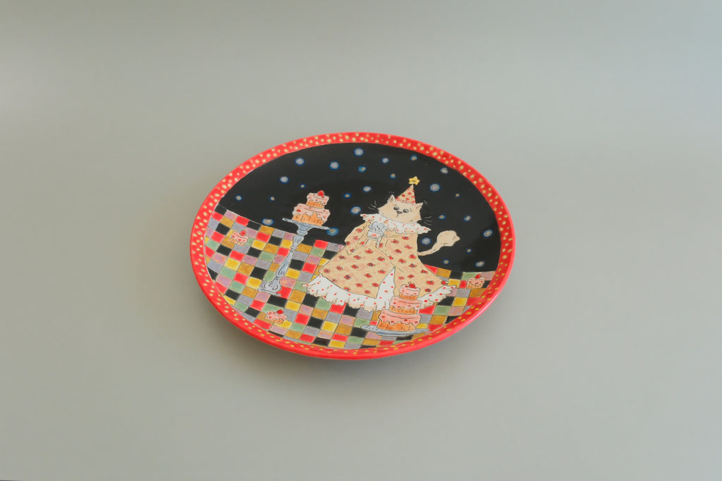 Pajama Cat & Cake Plate - Large