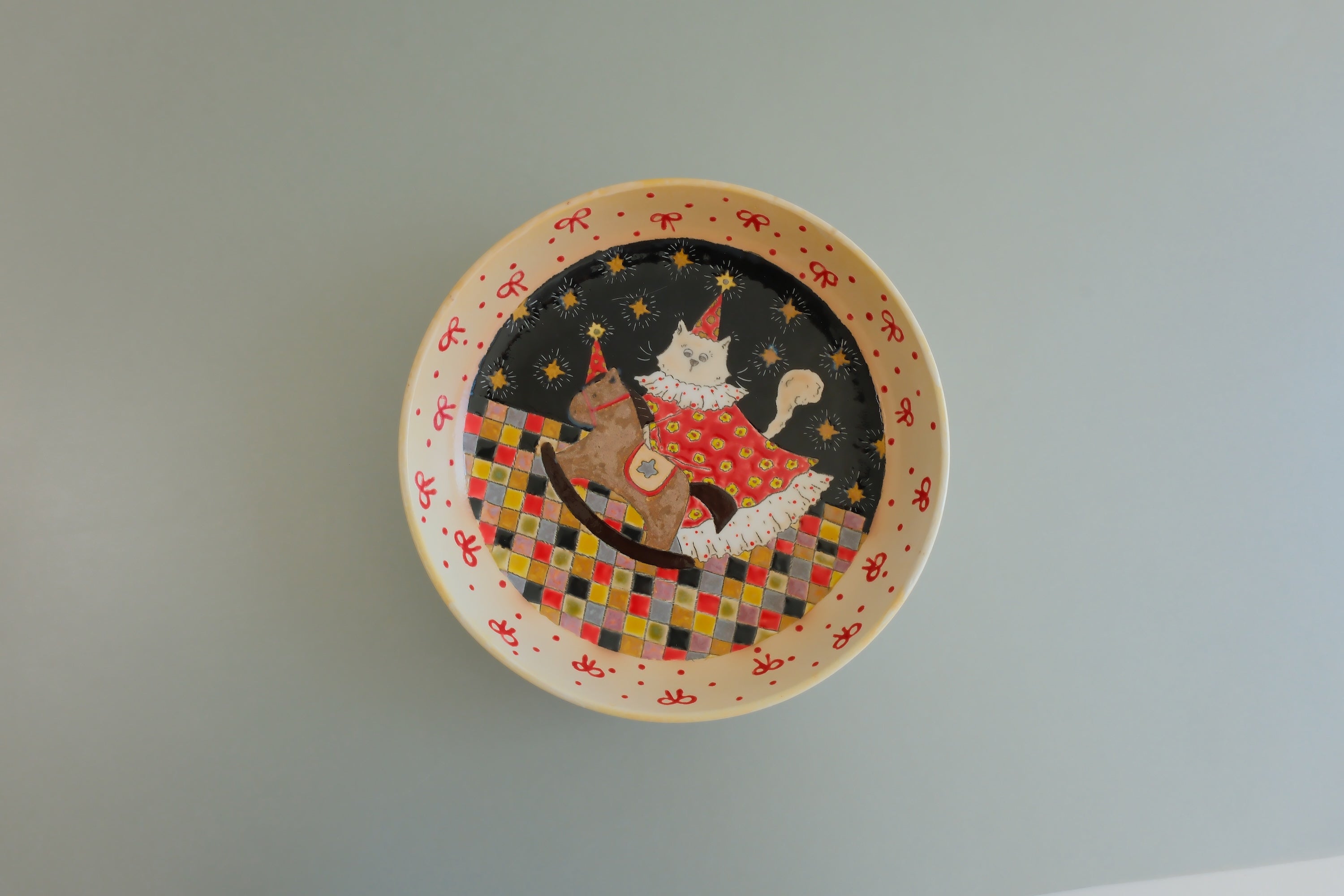 Pajama Cat & Rocking Horse Deep Plate
