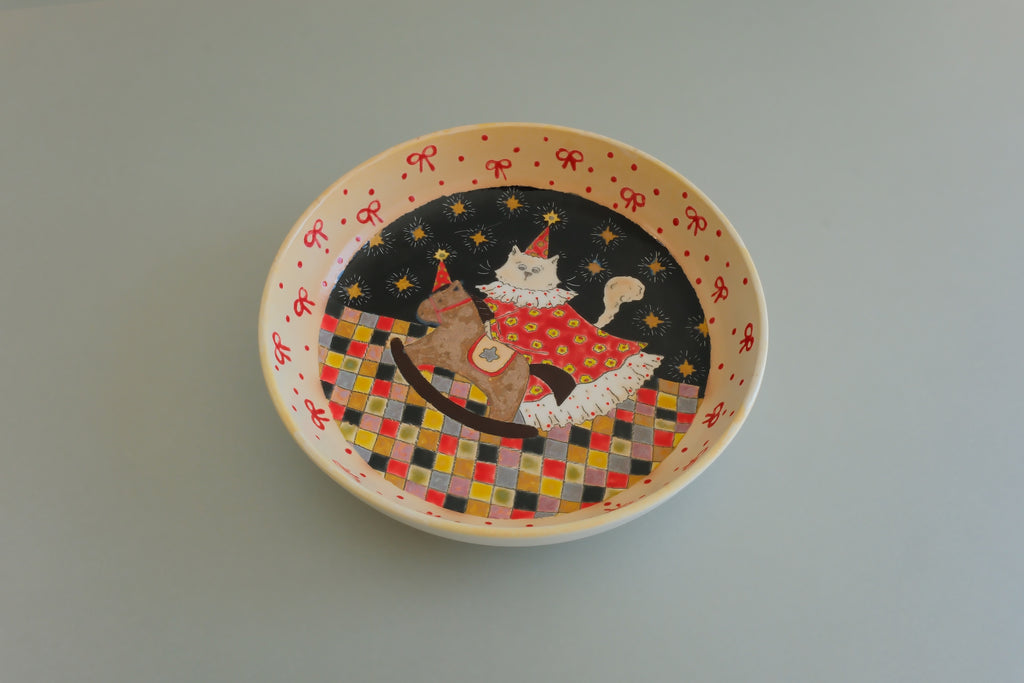 Pajama Cat & Rocking Horse Deep Plate