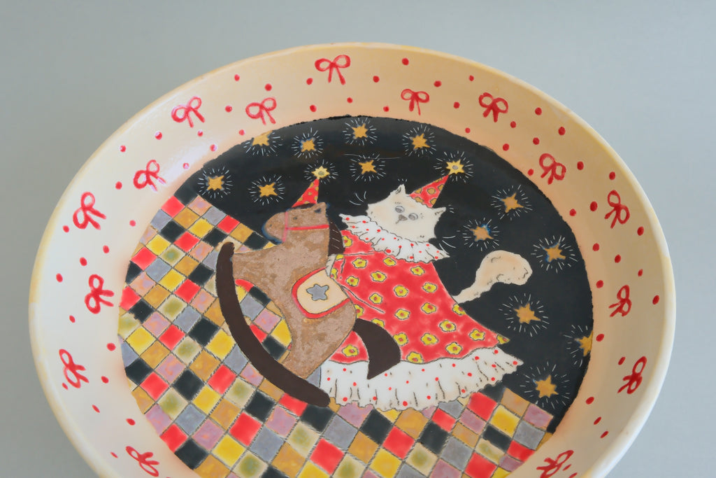 Pajama Cat & Rocking Horse Deep Plate