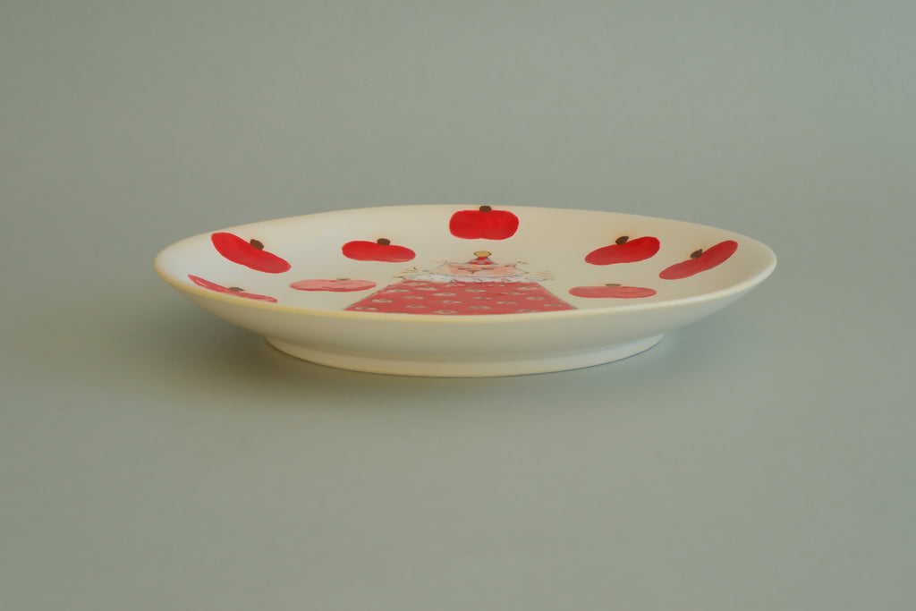 Pajama Cat & Red Apple Dessert Plate