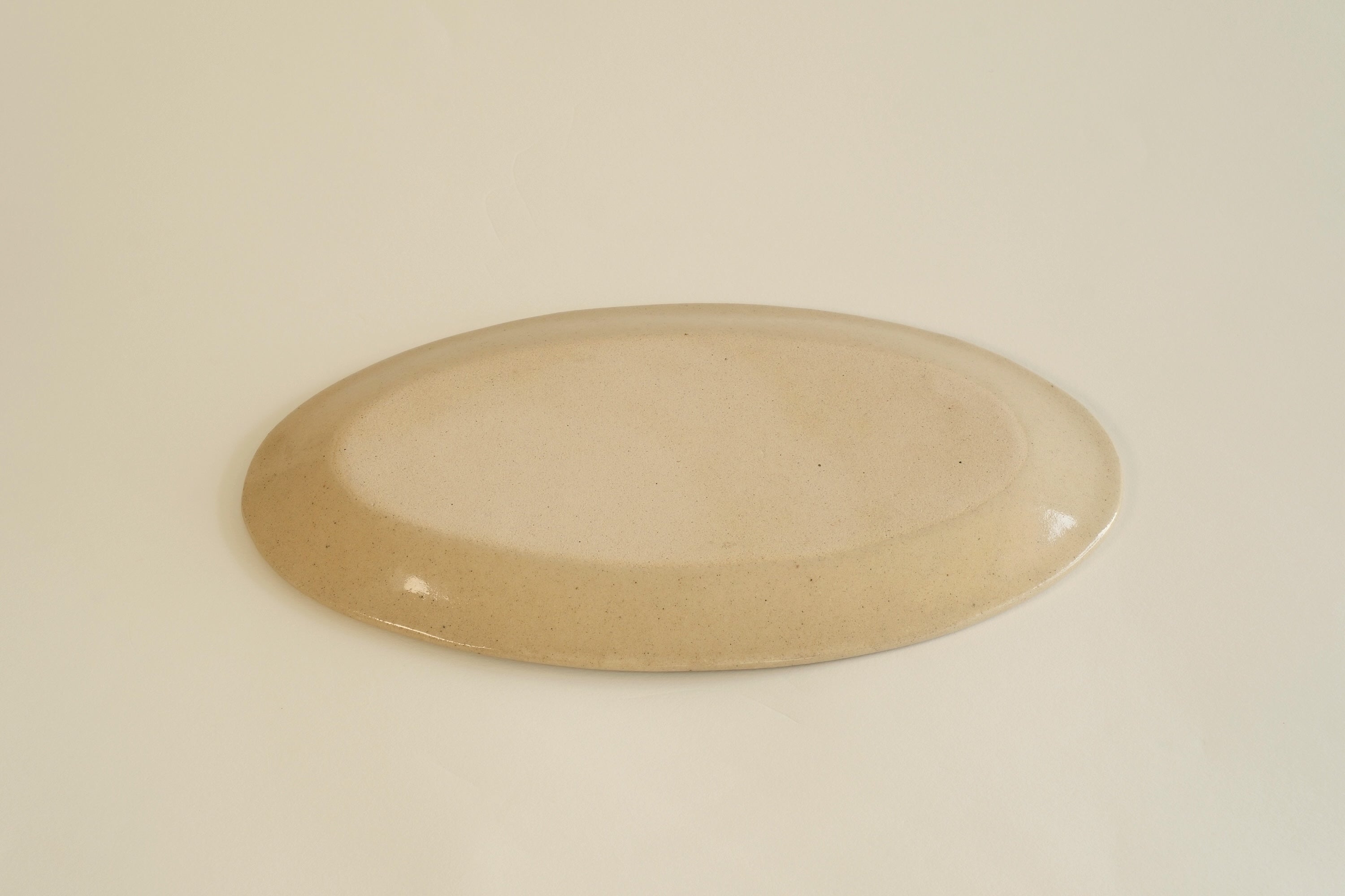 Beige Elongated Oval Plate