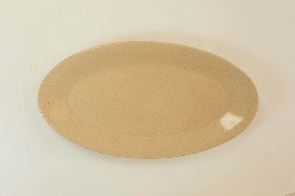 Beige Elongated Oval Plate