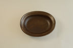 Brown Oval Shallow Bowl A