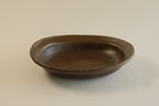 Brown Oval Shallow Bowl A
