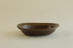 Brown Oval Shallow Bowl A