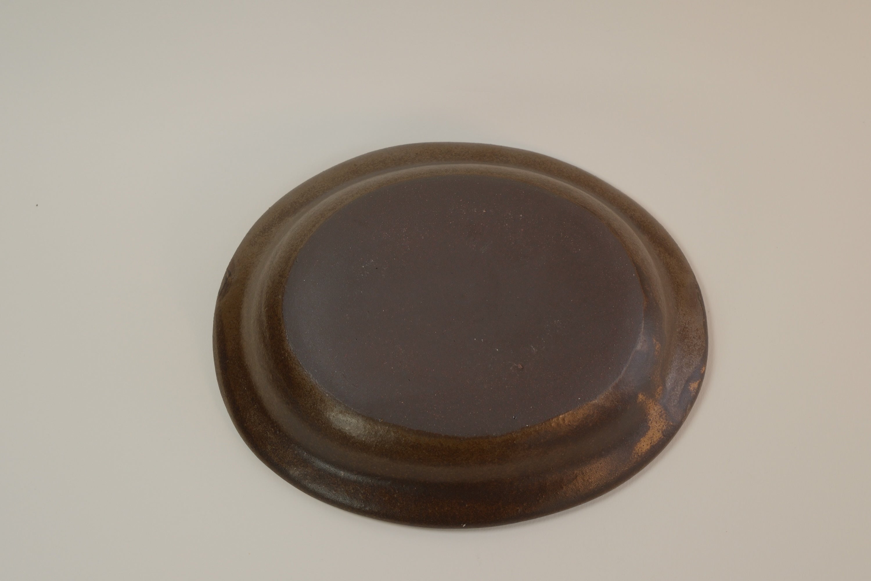 Brown Oval Shallow Bowl B