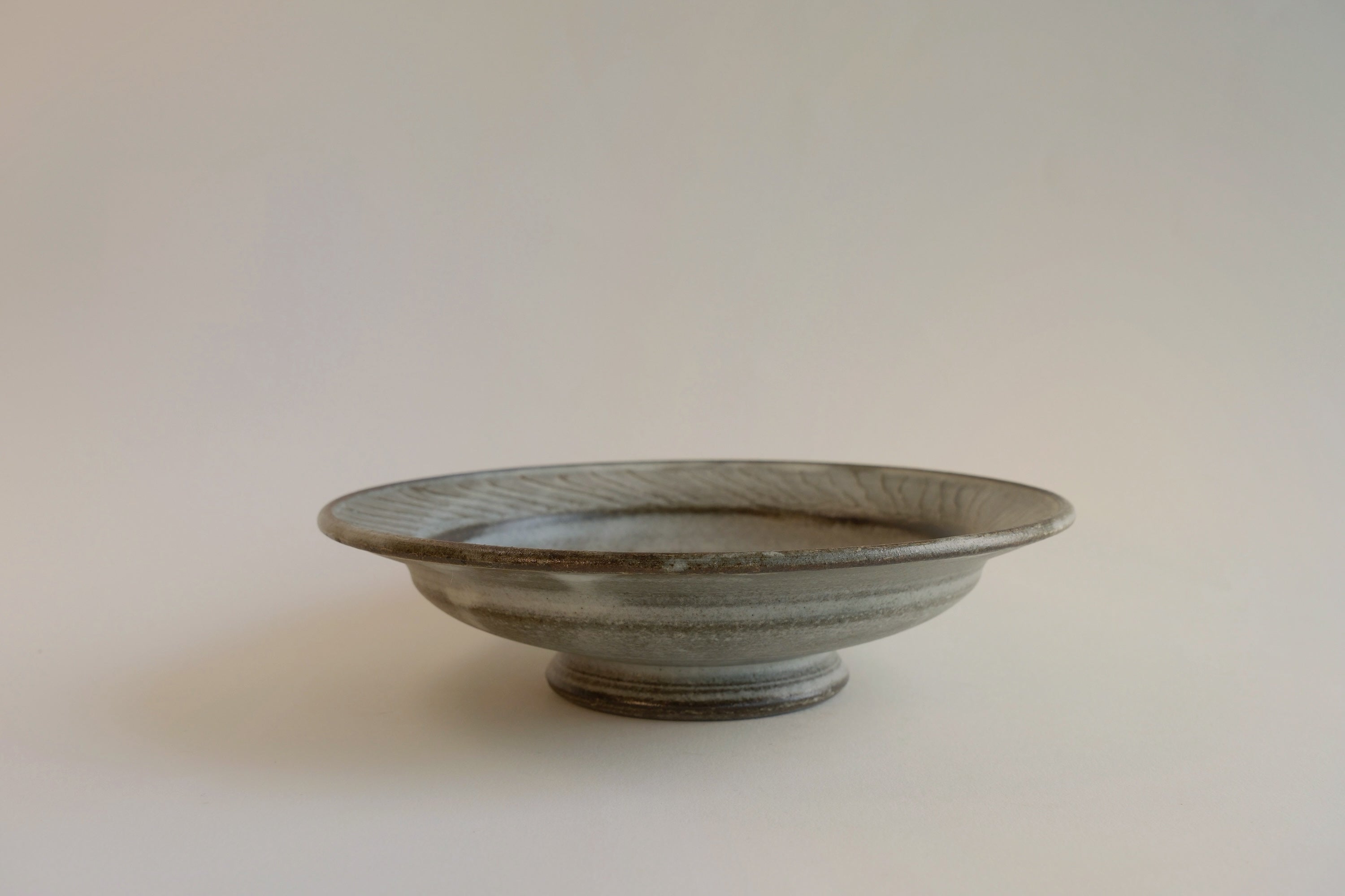 Hand-Brushed Grey Plate - Small