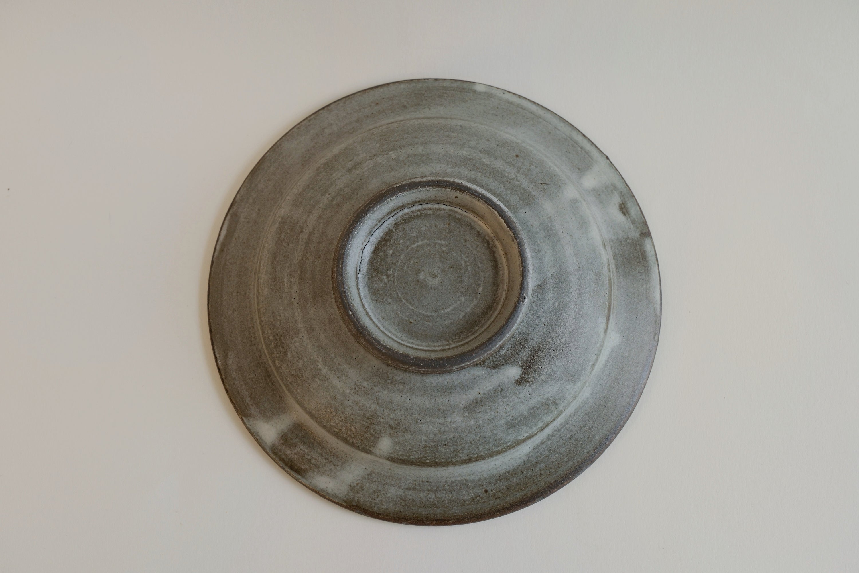Hand-Brushed Grey Plate - Small