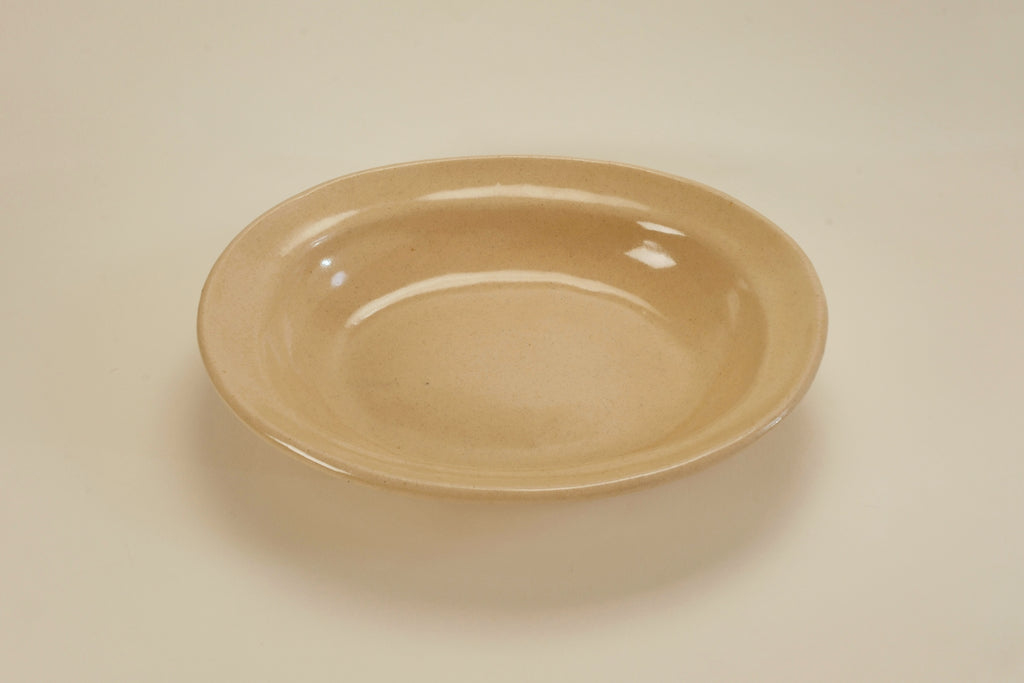 Beige Oval Shallow Bowl A