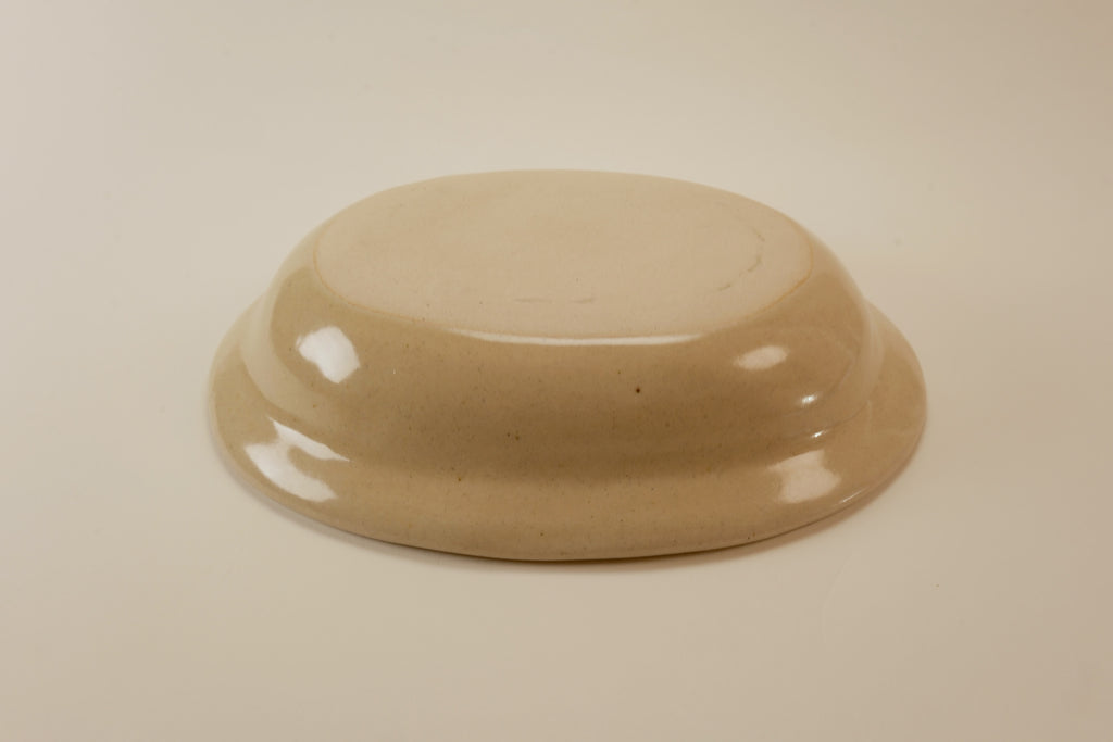 Beige Oval Shallow Bowl A