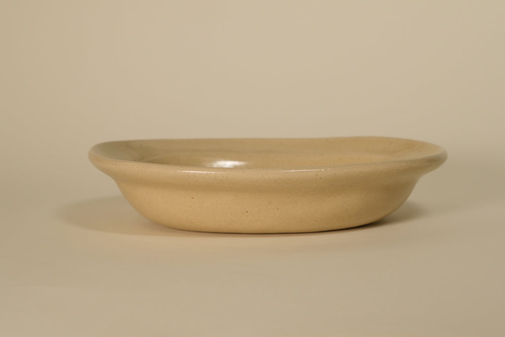 Beige Oval Shallow Bowl B