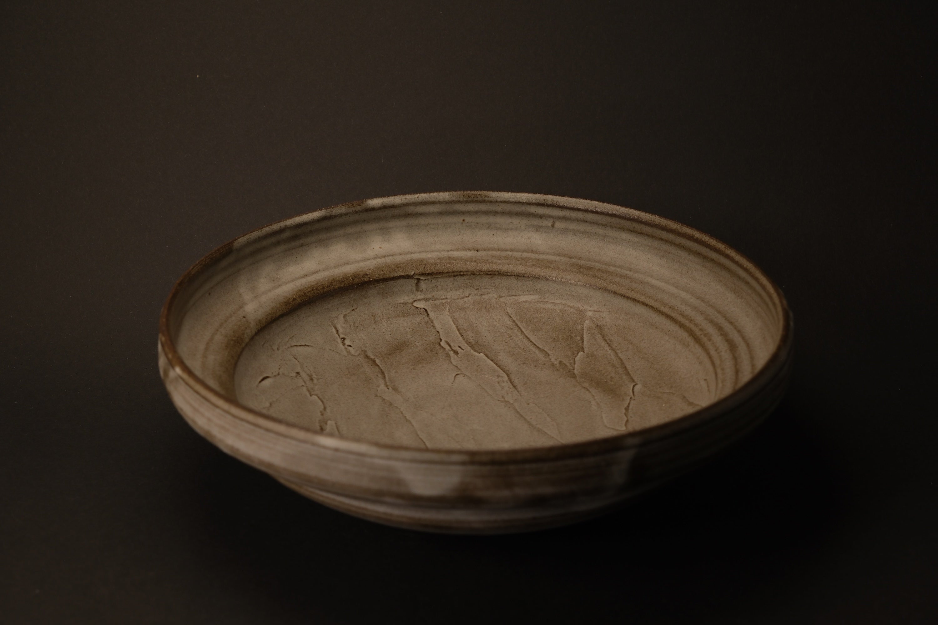 Hand-Brushed Gray Plate - Large