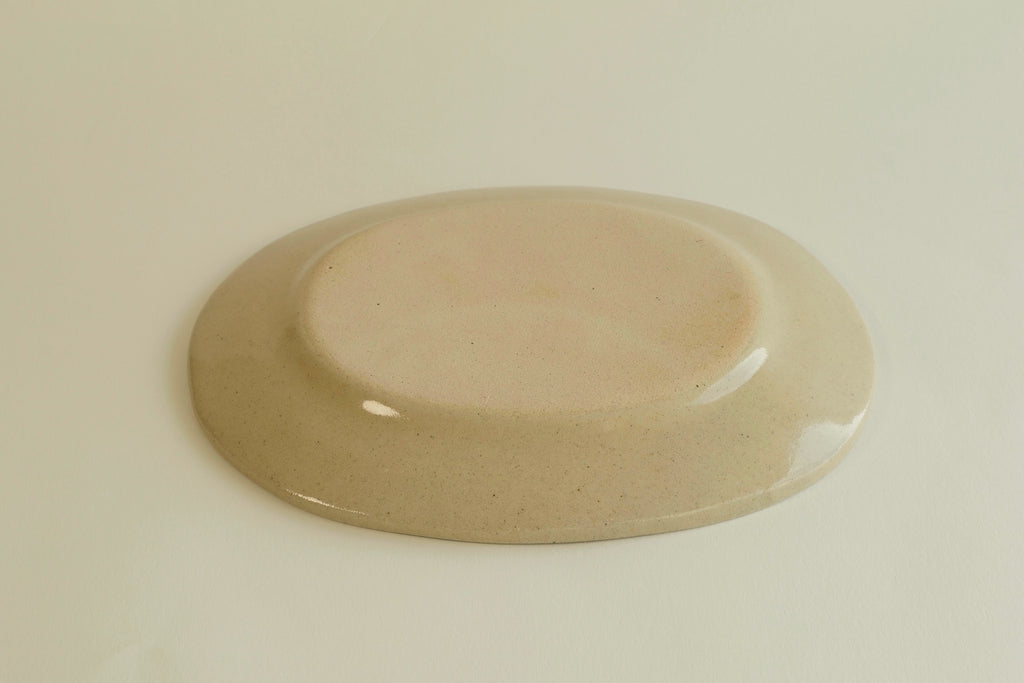Beige Wide Oval Plate