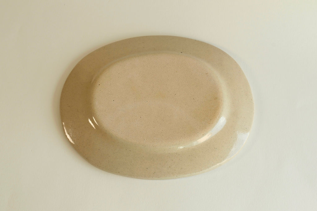Beige Wide Oval Plate