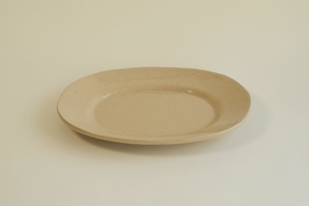 Beige Wide Oval Plate