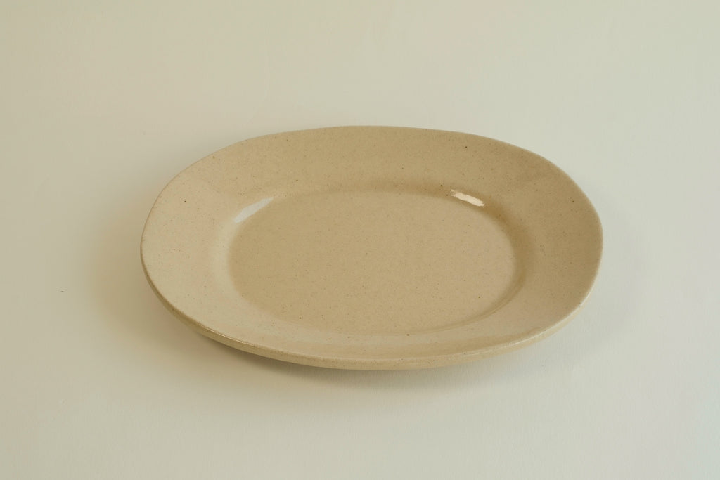 Beige Wide Oval Plate