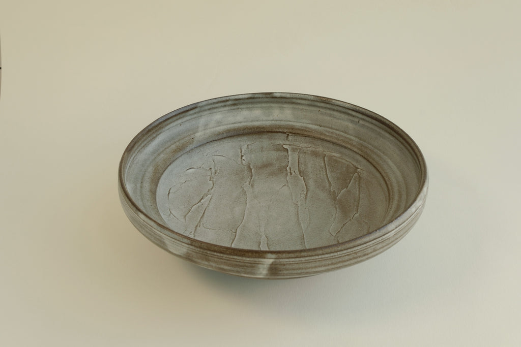 Hand-Brushed Gray Plate - Large