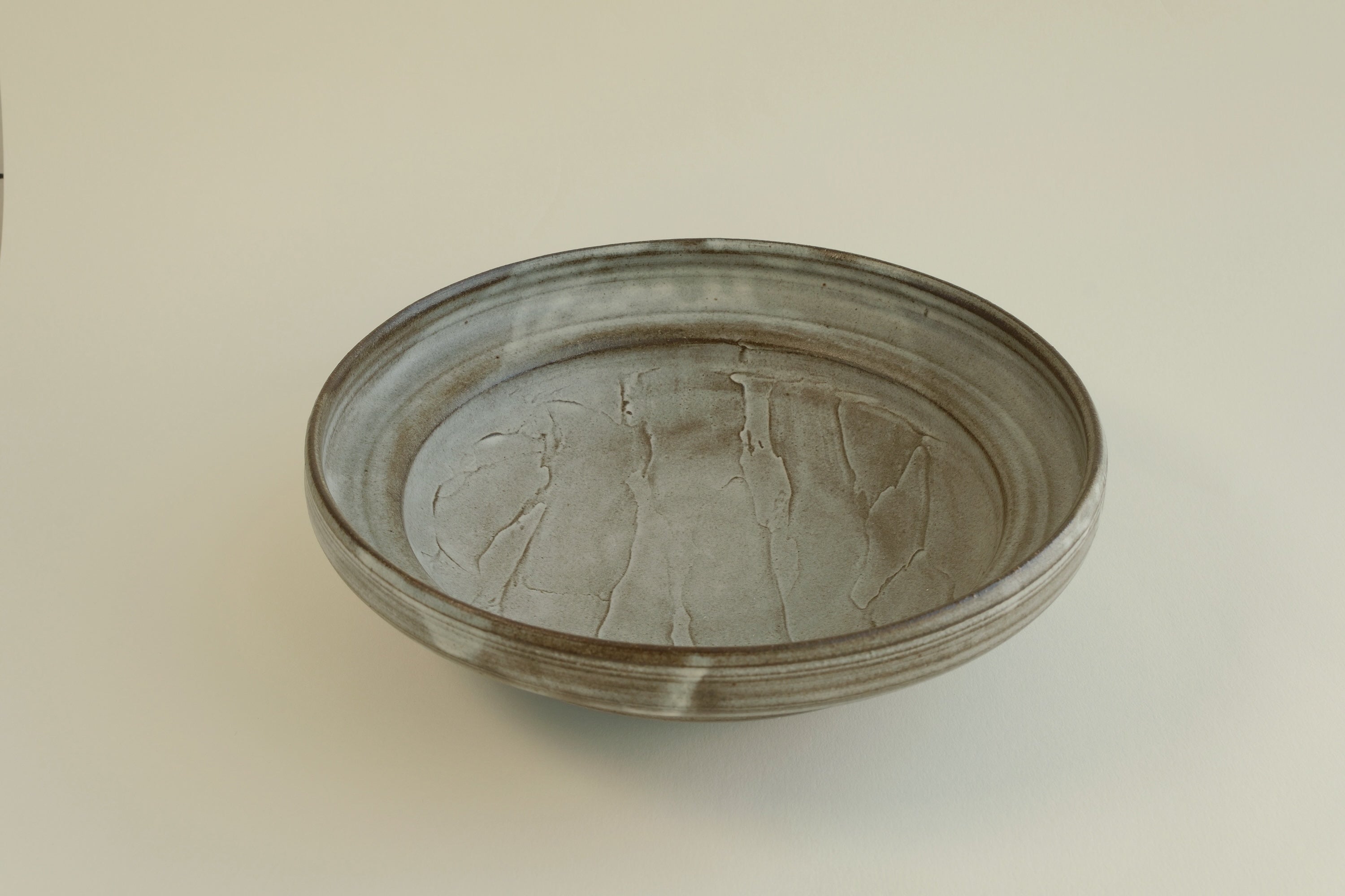 Hand-Brushed Gray Plate - Large