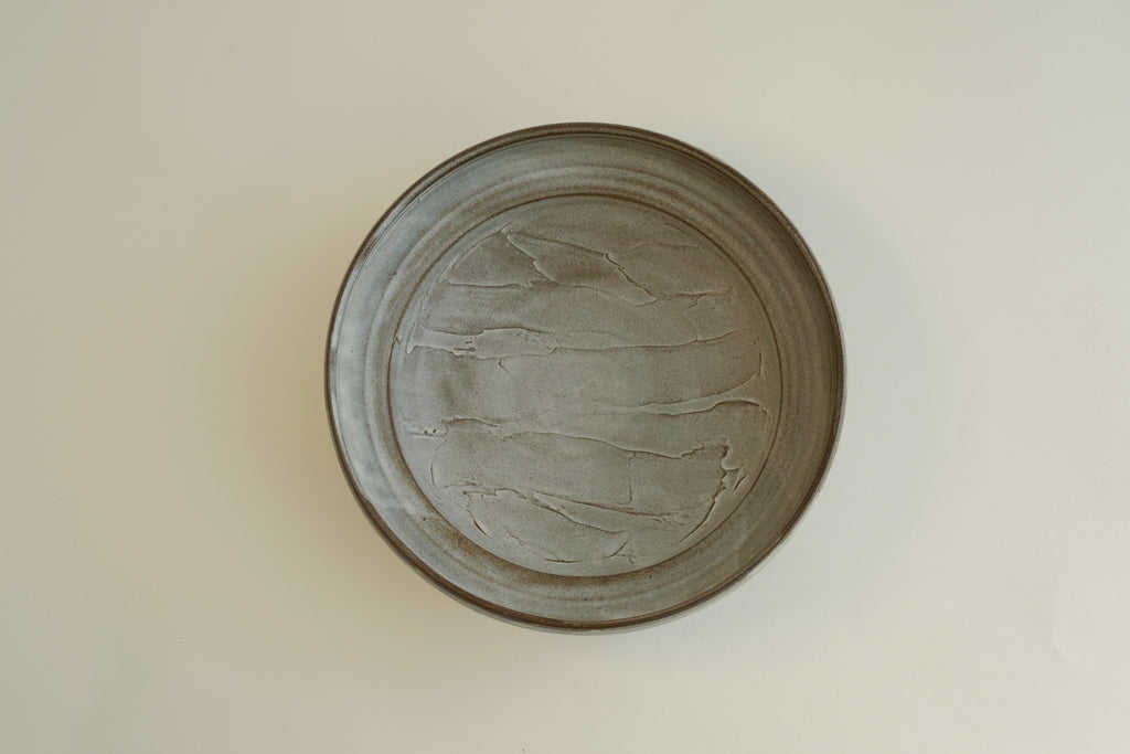Hand-Brushed Gray Plate - Large