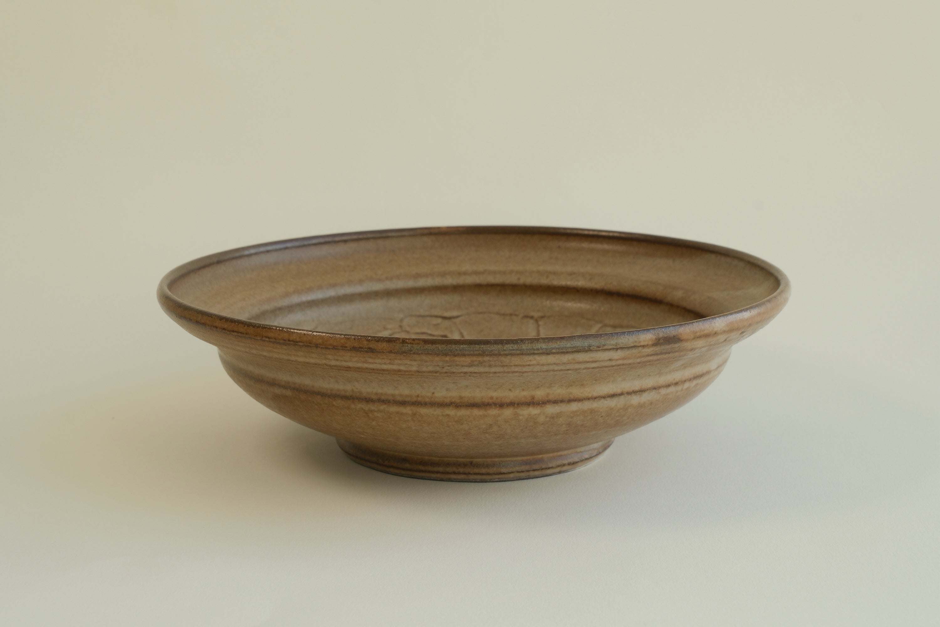 Hand-Brushed Brown Plate -  Large