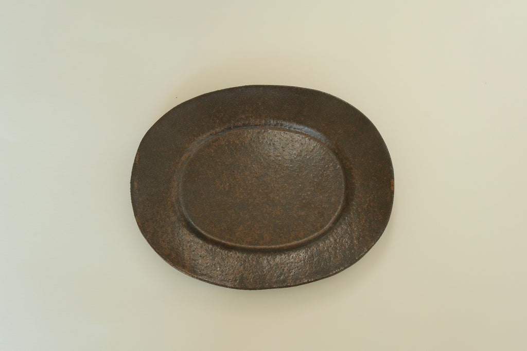 Brown Wide Oval Plate