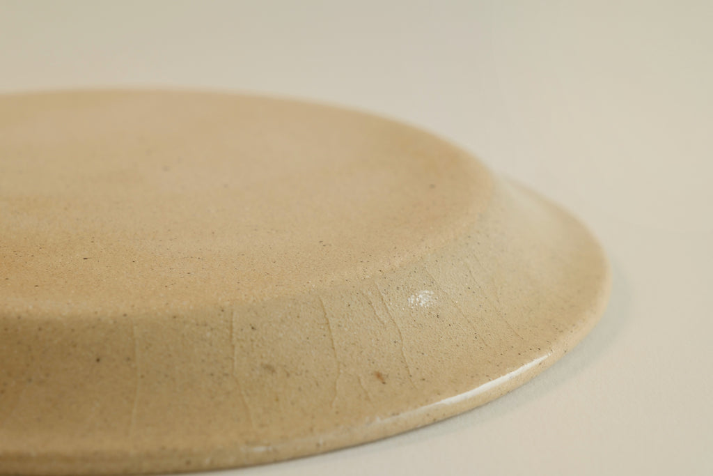 Beige Crackle Glaze Round Plate