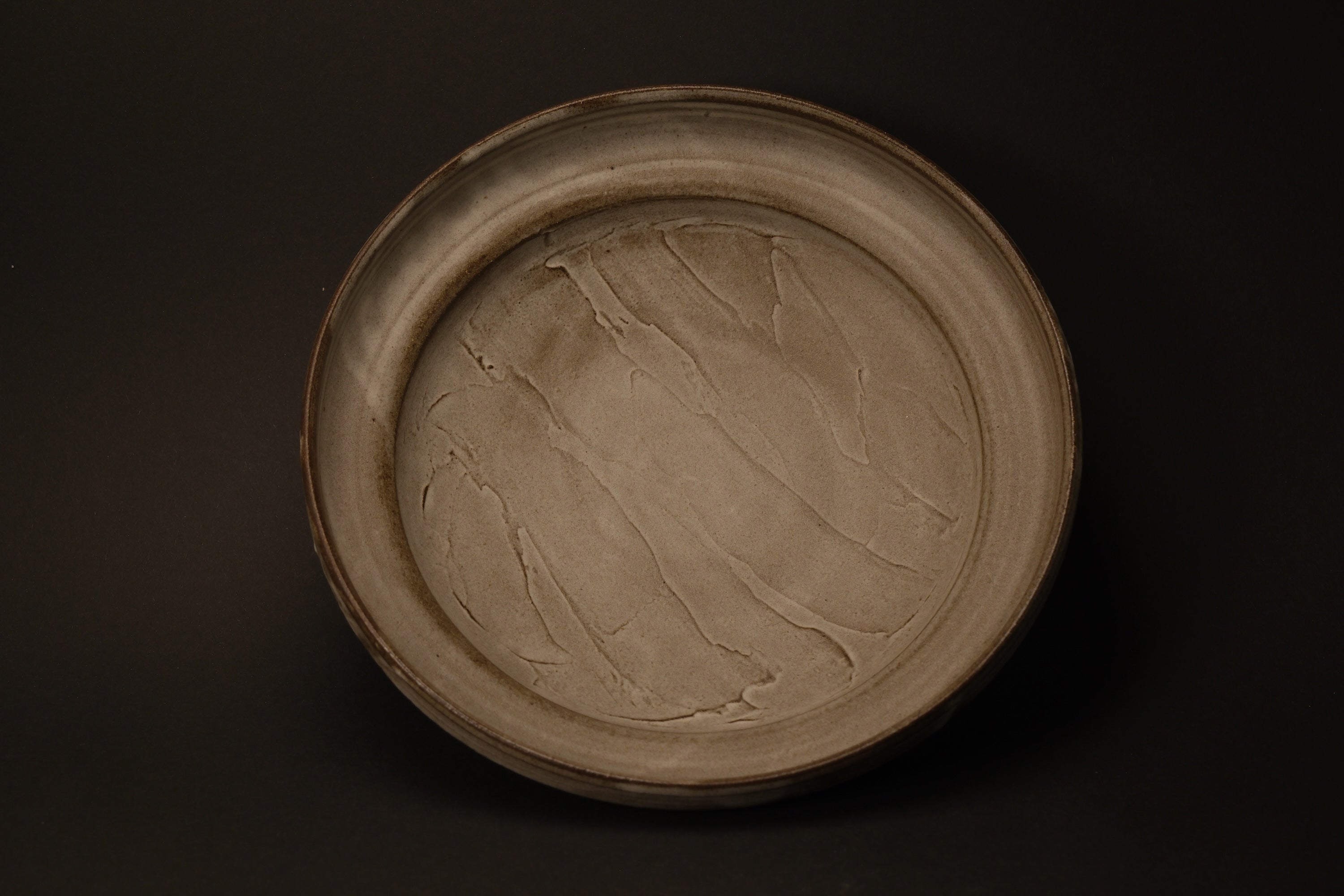 Hand-Brushed Gray Plate - Large