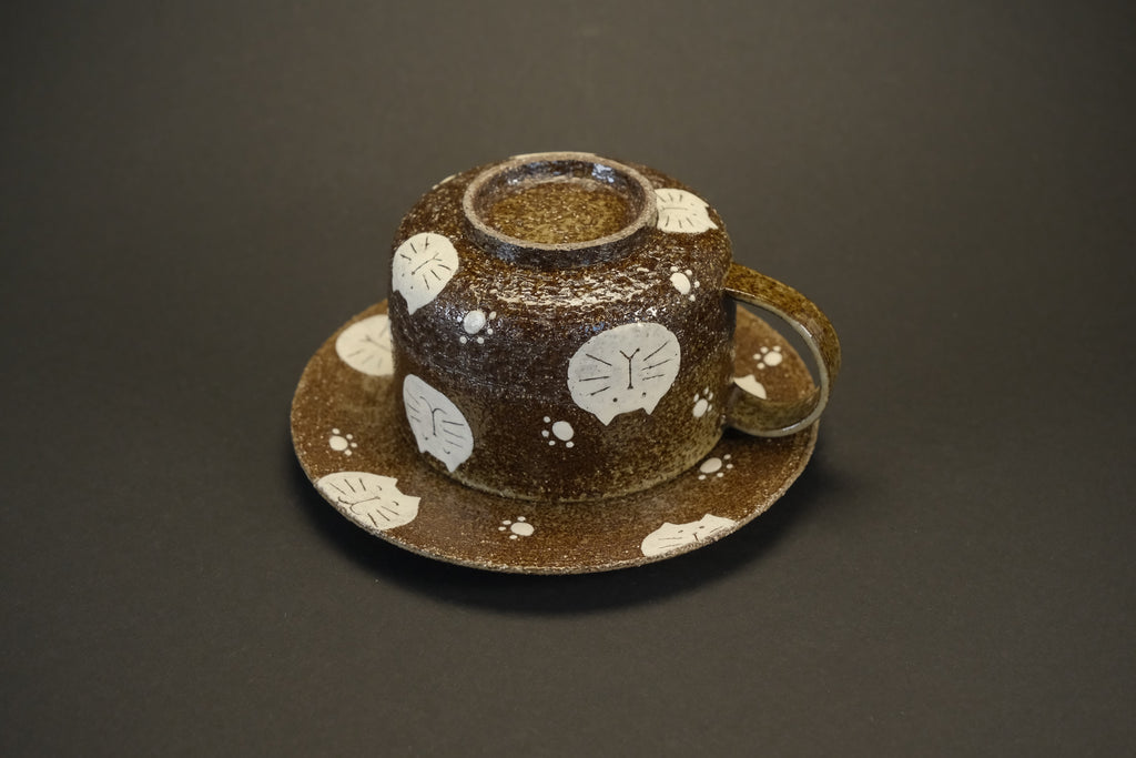 Cat Pattern Cup & Saucer Set