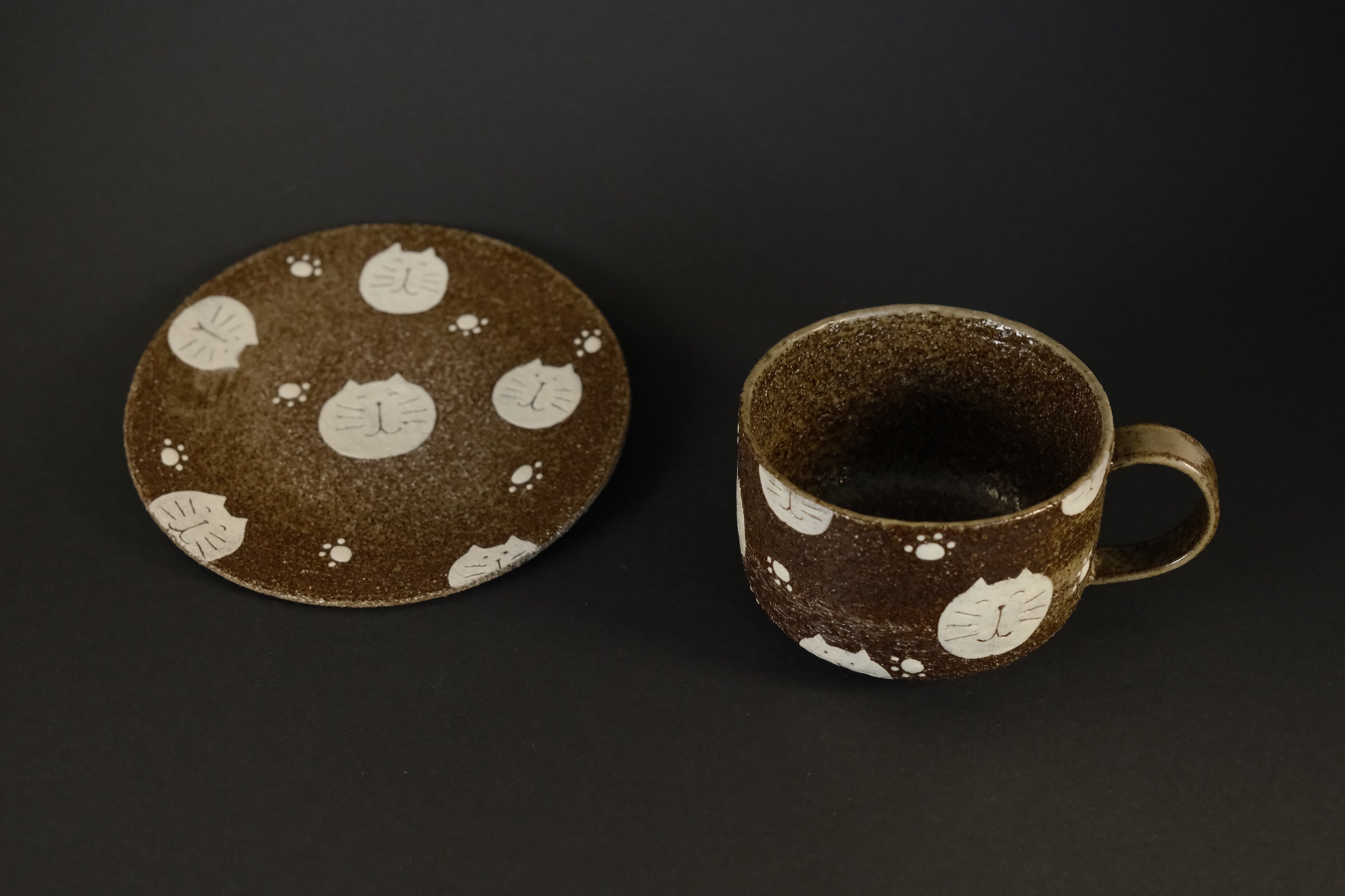 Cat Pattern Cup & Saucer Set