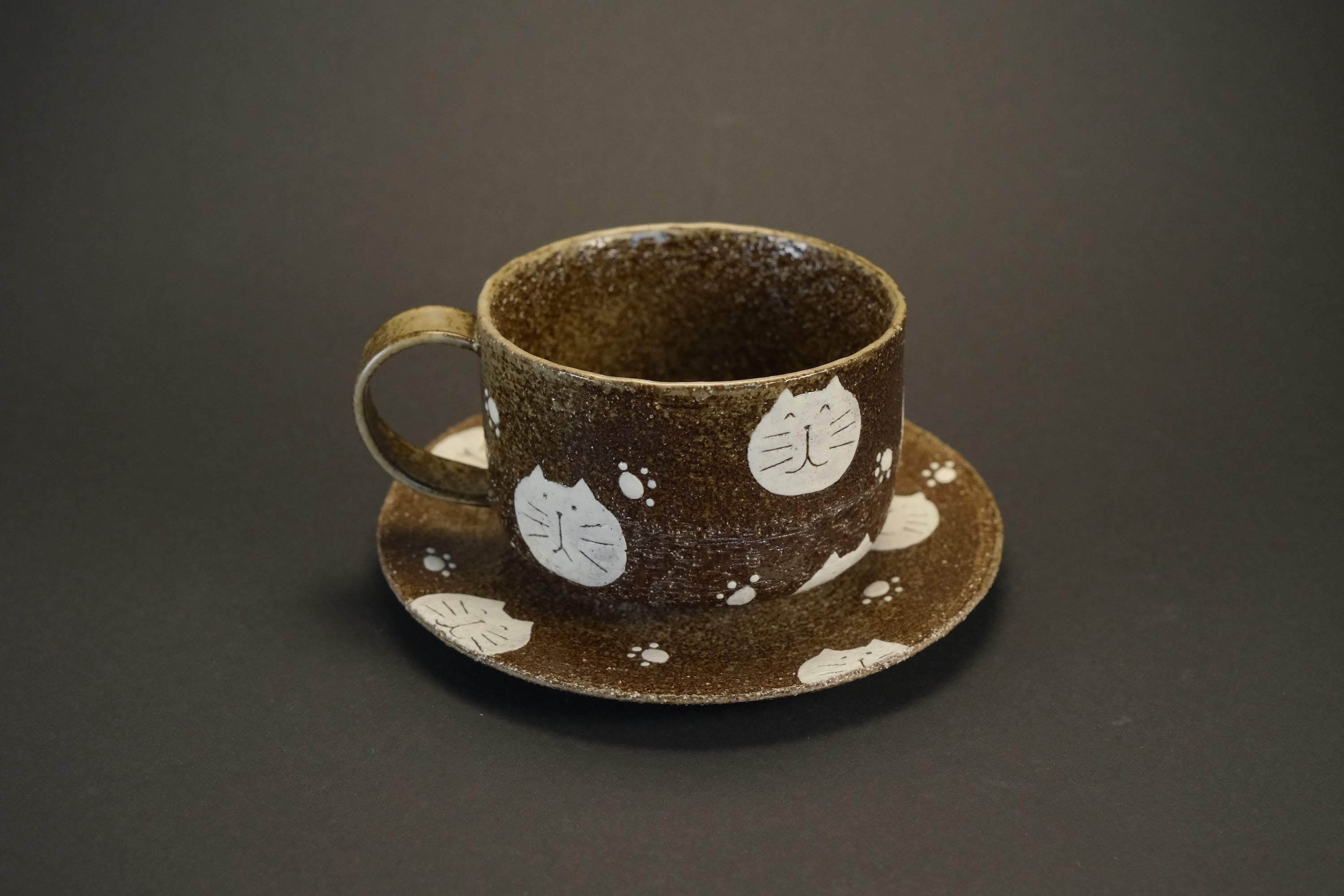 Cat Pattern Cup & Saucer Set