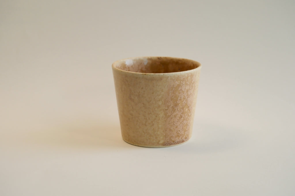 Beige Ceramic Straight Cup