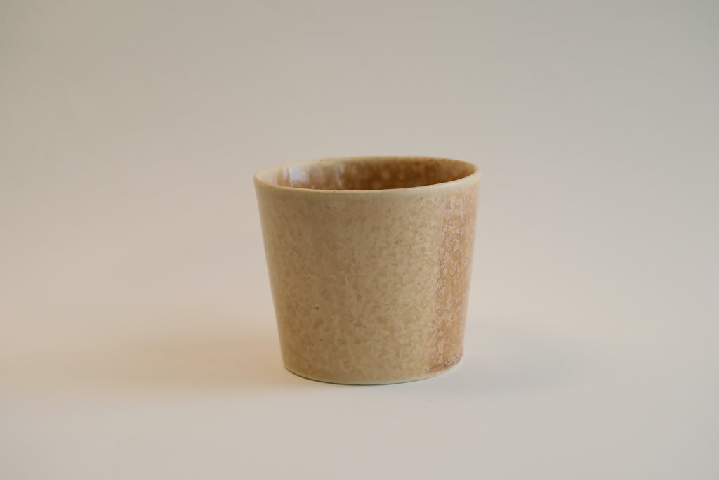 Beige Ceramic Straight Cup