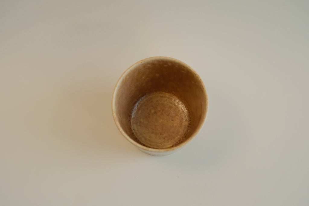 Beige Ceramic Straight Cup