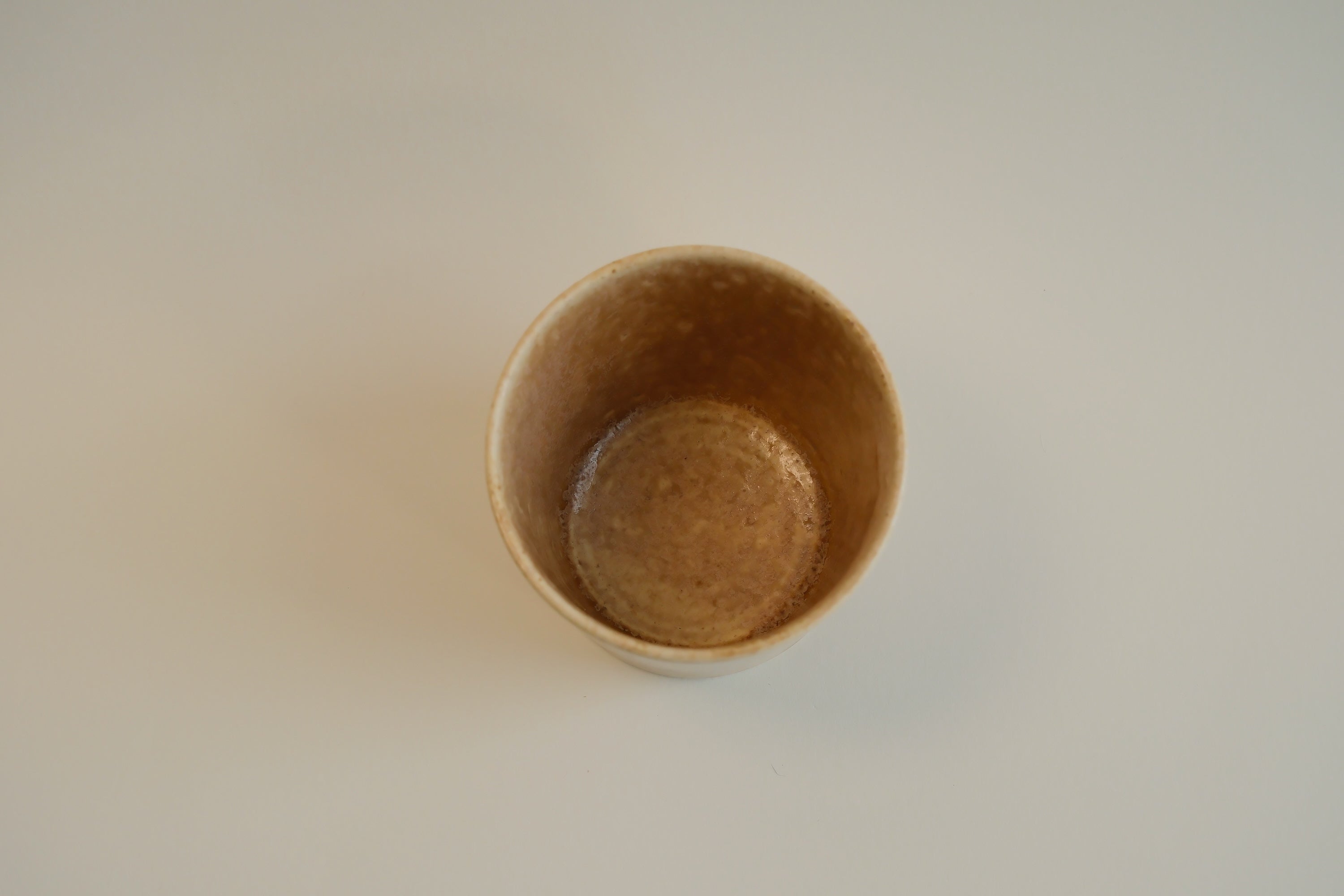 Beige Ceramic Straight Cup