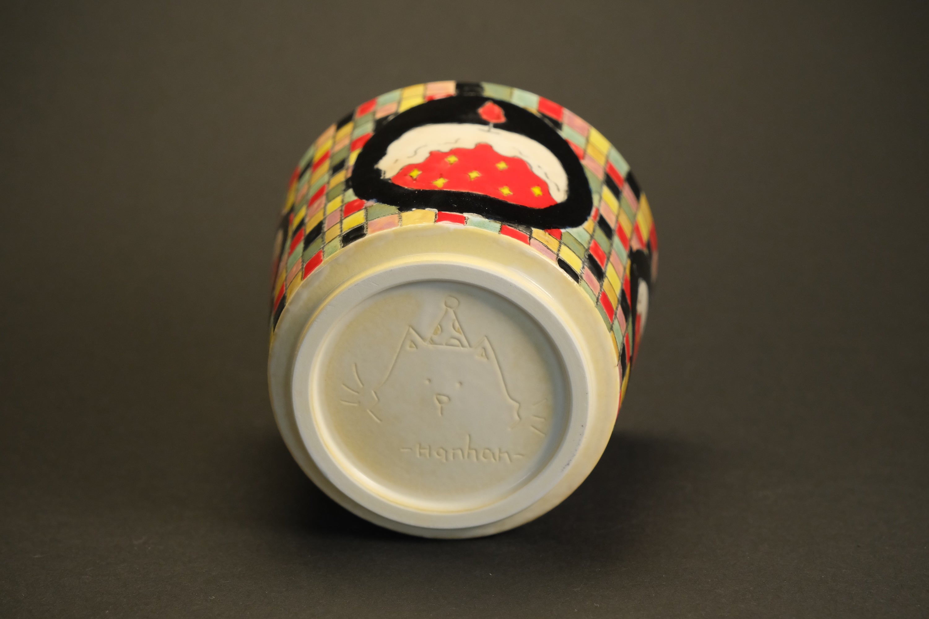 Checkered Cake Ceramic Cup