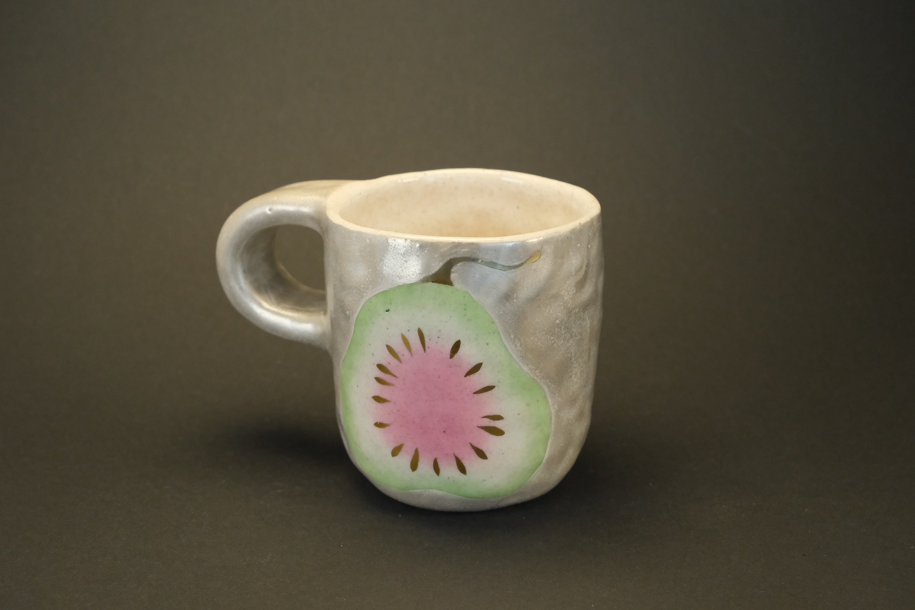 Guava Pattern Silver Ceramic Mug