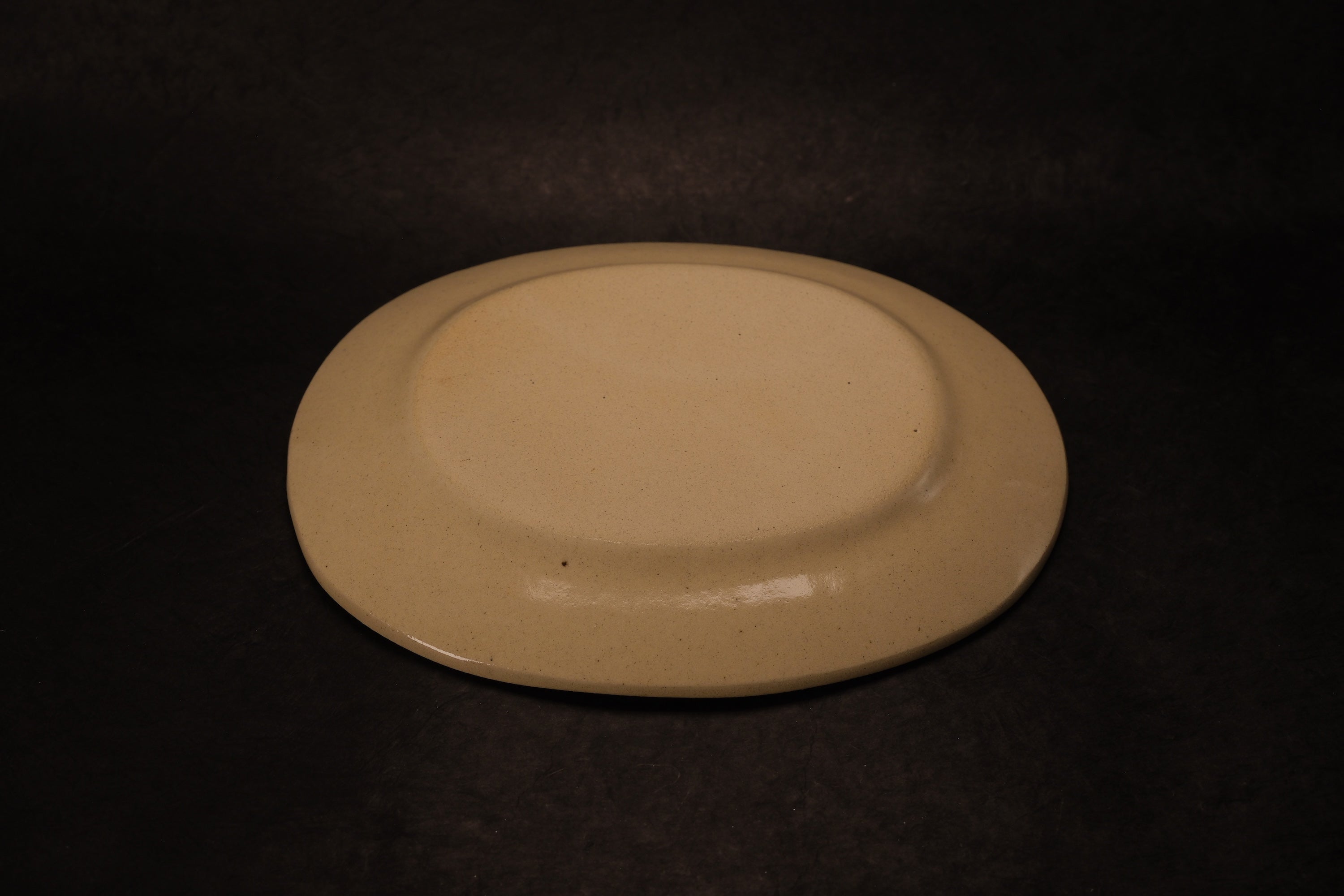 Beige Wide Oval Plate