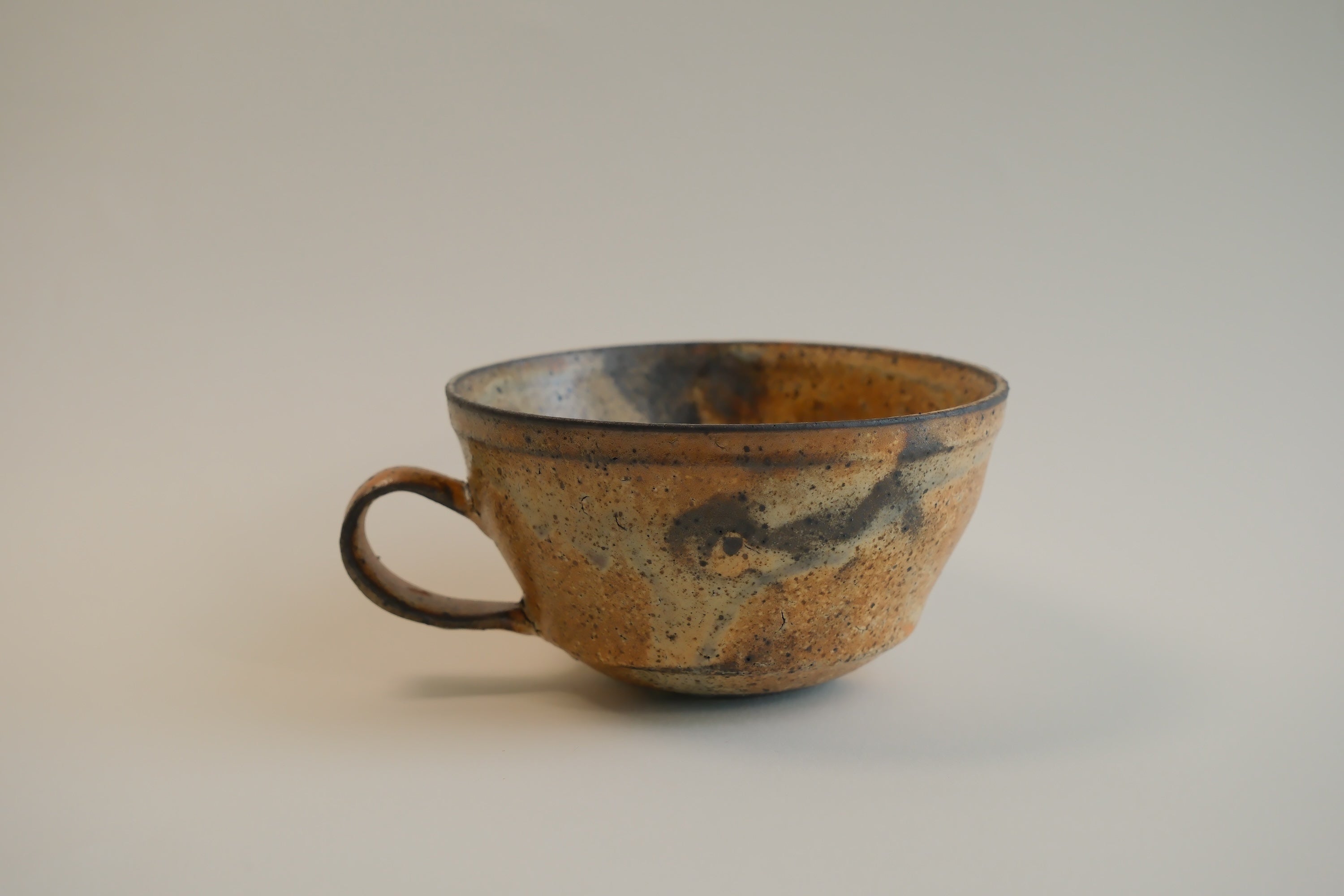 Amber Drip Glaze Wide Rim Cup
