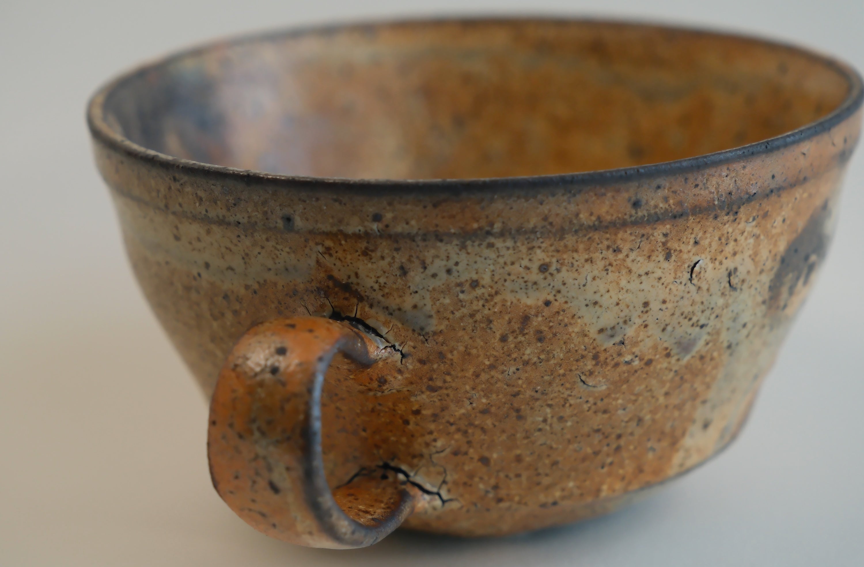 Amber Drip Glaze Wide Rim Cup