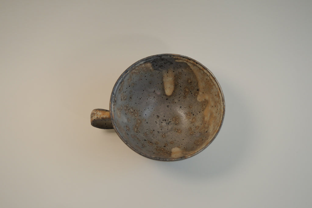 Gray Drip Glaze Wide Rim Cup