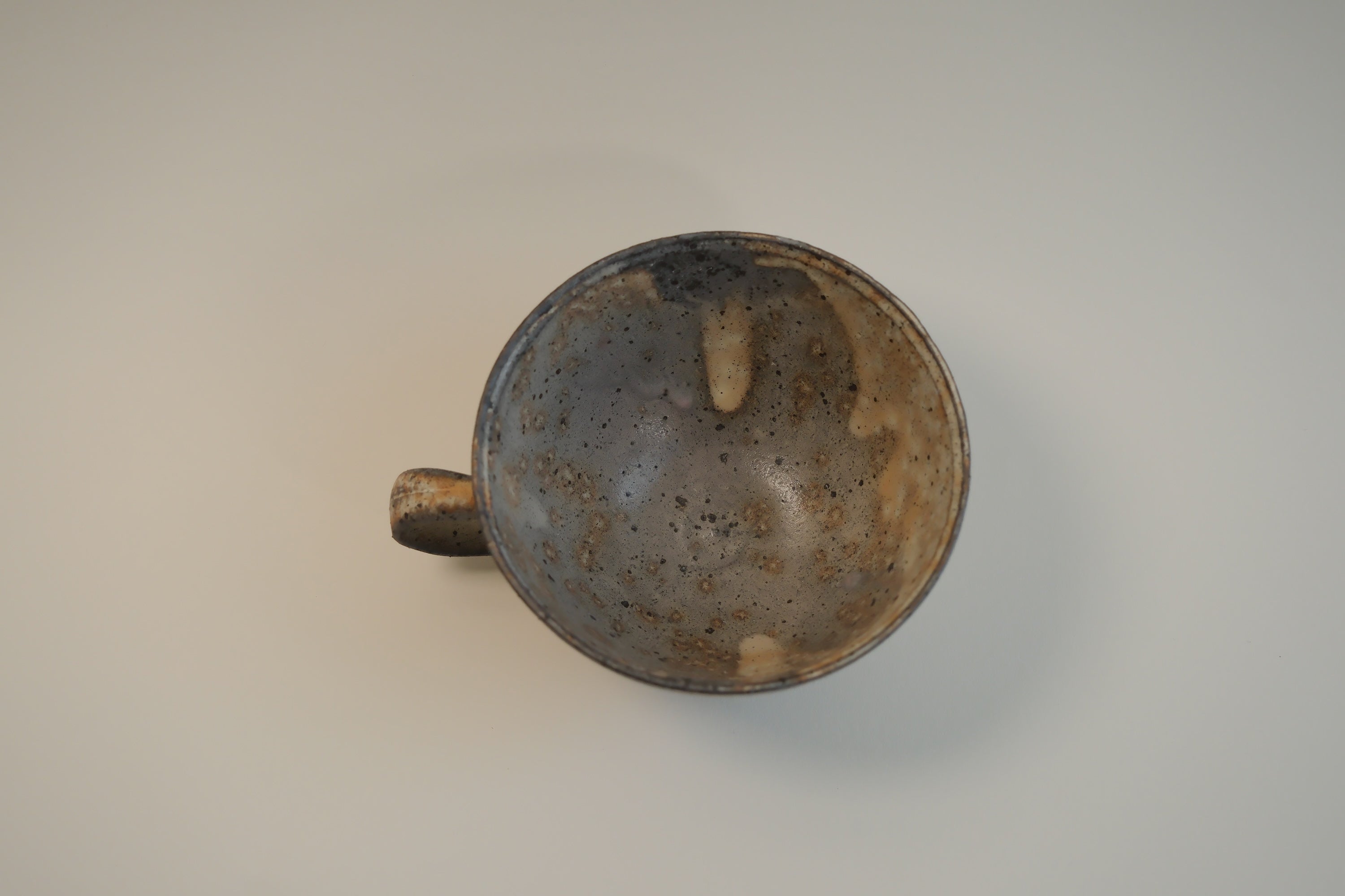 Gray Drip Glaze Wide Rim Cup
