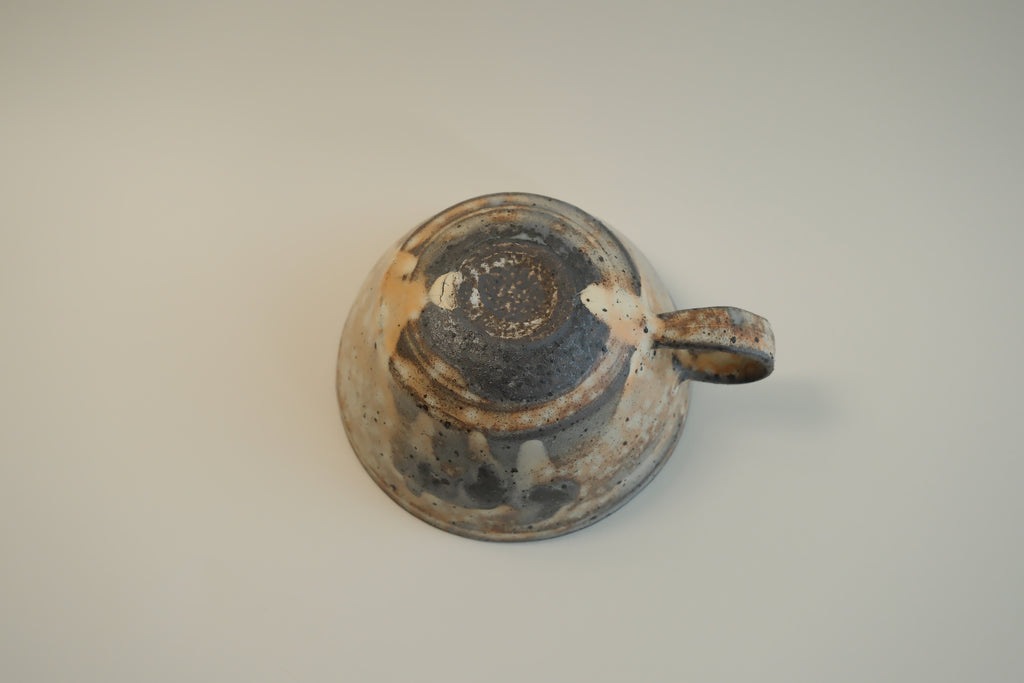 Gray Drip Glaze Wide Rim Cup