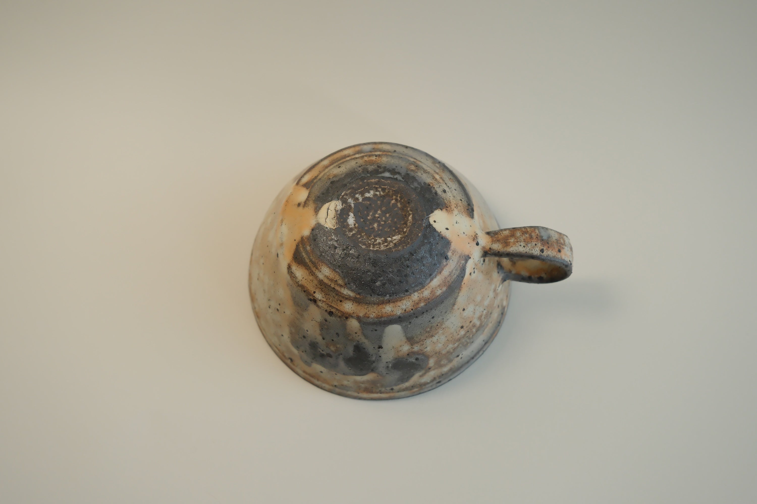 Gray Drip Glaze Wide Rim Cup