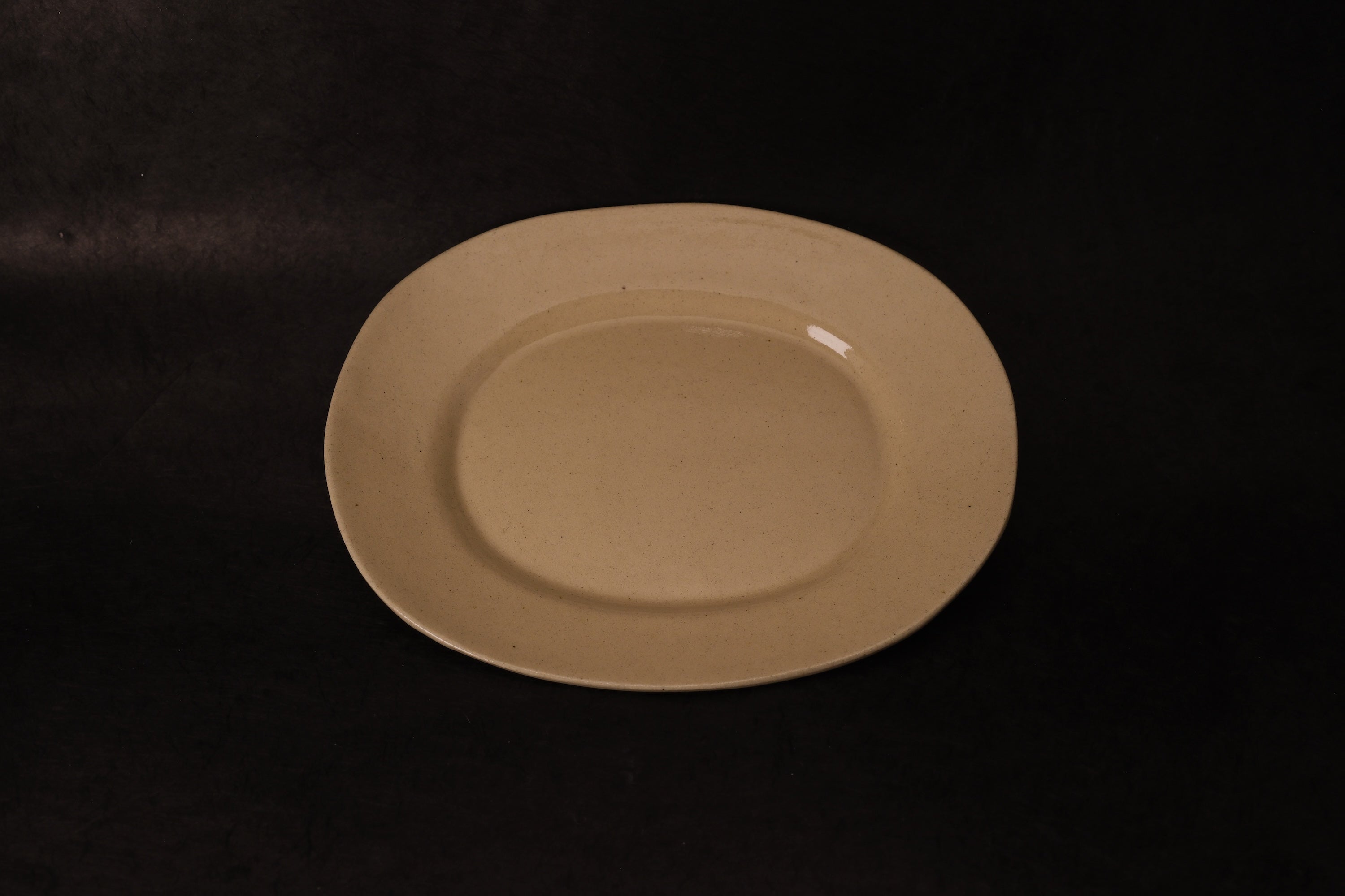 Beige Wide Oval Plate