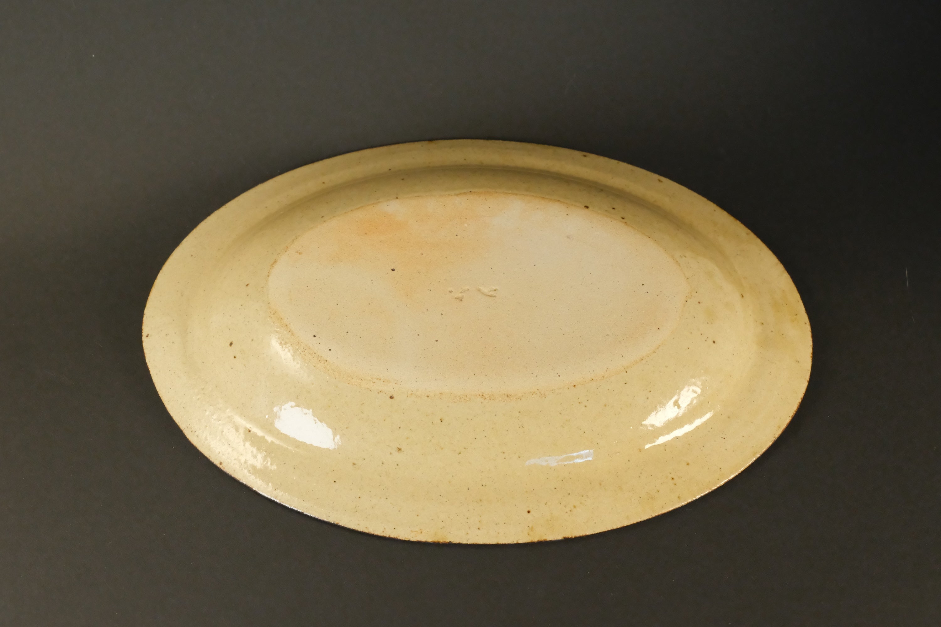 Blue Floral Oval Ceramic Plate A