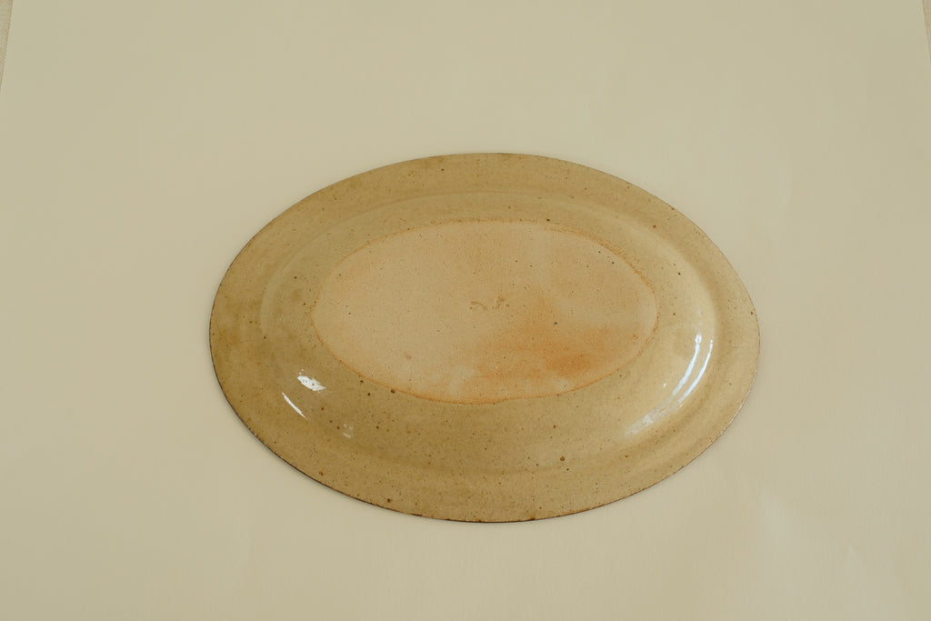 Blue Floral Oval Ceramic Plate A