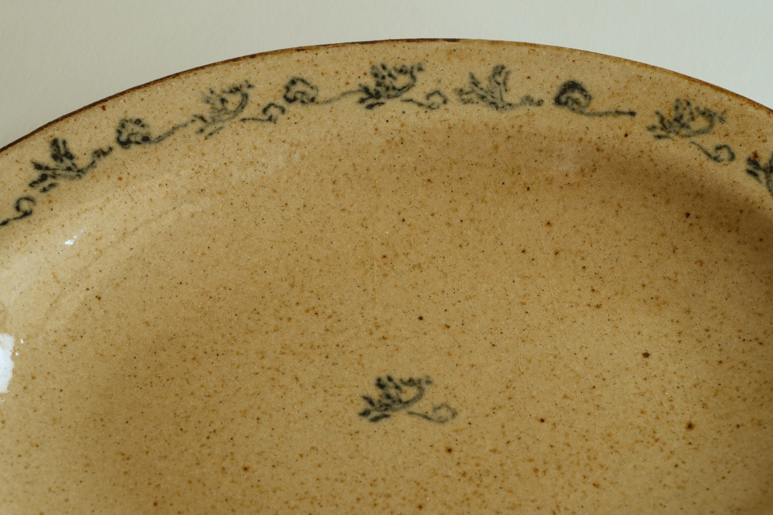 Blue Floral Oval Ceramic Plate A