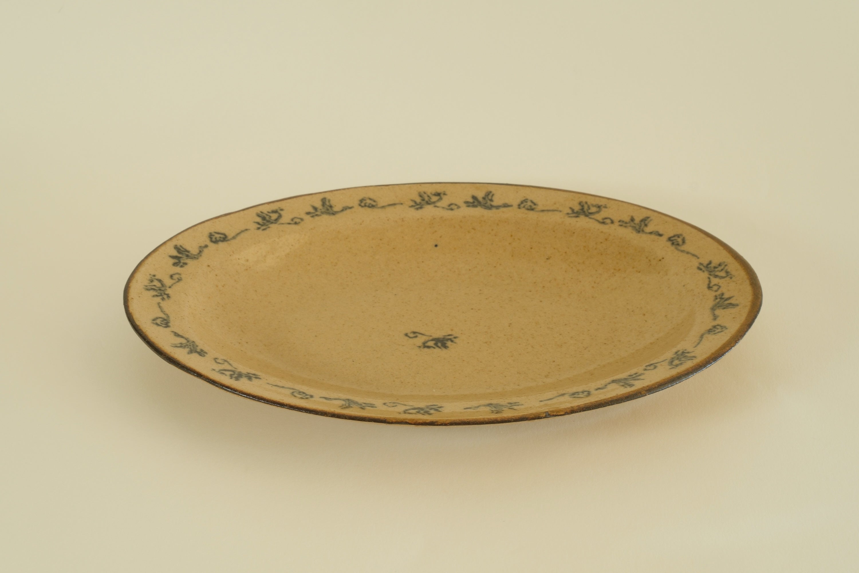 Blue Floral Oval Ceramic Plate B