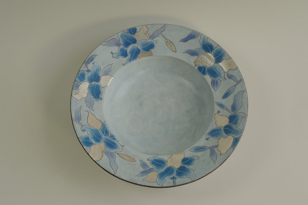 Silver-Dusted Blue Lily Plate A